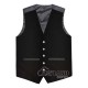Solid Black Tartan Waistcoat - Scottish Clan Formal Vests