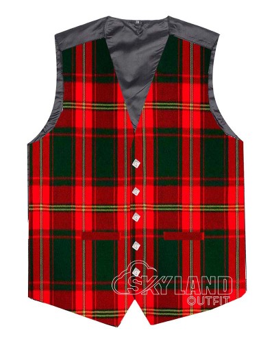 Ulster Red Modern Tartan Waistcoat - Irish Formal Vests