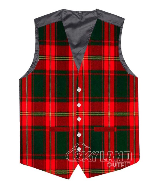 Ulster Red Modern Tartan Waistcoat - Irish Formal Vests Ulster Red Modern Tartan Waistcoat - Irish Formal Vests