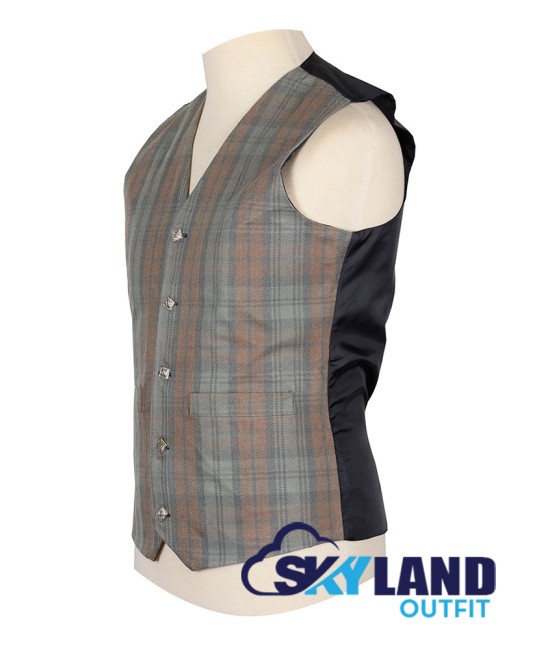 Scottish Black Watch Weathered Tartan Vest / Irish Formal Tartan Waistcoats - 4 Plaids