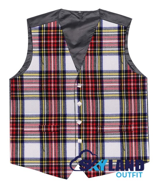 Scottish Dress Stewart Vest / Irish Formal Tartan Waistcoats - 4 Plaids