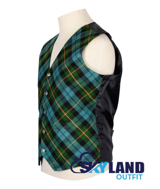 Scottish Gunn Ancient Vest / Irish Bespoke Tartan Waistcoats - 4 Plaids