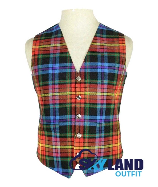 Scottish LGBTQ Pride Vest / Irish Formal Tartan Waistcoats - 4 Plaids