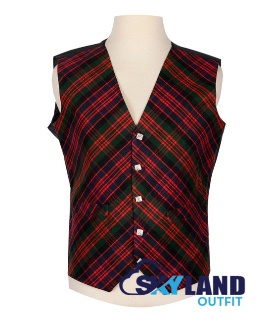Scottish McDonald Vest / Irish Bespoke Tartan Waistcoats - 4 Plaids