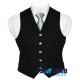 Scottish Solid Black Vest / Irish Formal Tartan Waistcoats - 4 Plaids