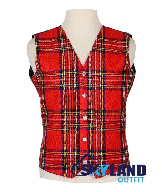 Scottish Royal Stewart Vest / Irish Formal Tartan Waistcoats - 4 Plaids