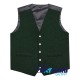 Scottish Solid Green Vest / Irish Formal Tartan Waistcoats - 4 Plaids