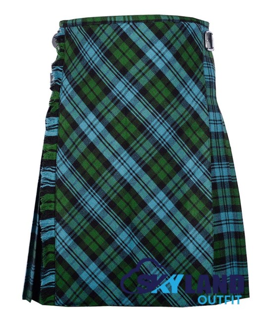 Campbell Ancient Tartan Kilt – 8 Yard Traditional Scottish Kilt with Bias Apron