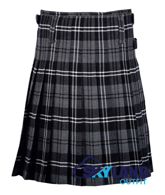 Granite Tartan Kilt – 8 Yard Traditional Scottish Kilt with Bias Apron