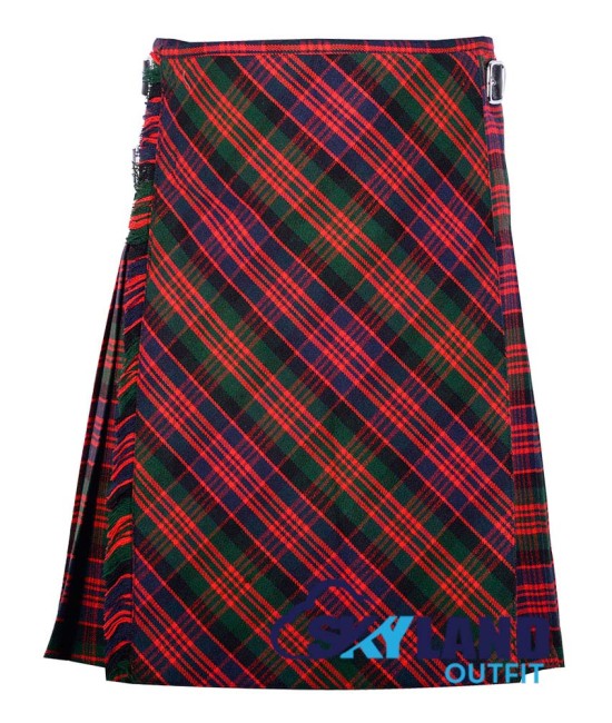 MacDonald Tartan Kilt – 8 Yard Traditional Scottish Kilt with Bias Apron