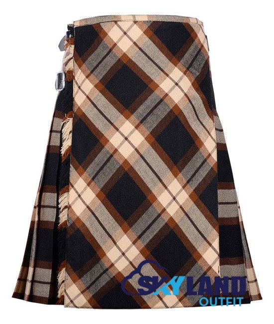 Rose Ancient Tartan Kilt – 8 Yard Traditional Scottish Kilt with Bias Apron