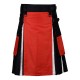 Hybrid Utility Kilts - Black Cotton & Red and White Cotton  Kilt