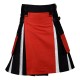 Hybrid Utility Kilts - Black Cotton & Red and White Cotton  Kilt