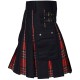 Hybrid Utility Kilts - Black Cotton & Royal Stewart Tartan Scottish Kilt