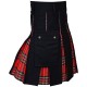 Hybrid Utility Kilts - Black Cotton & Royal Stewart Tartan Scottish Kilt