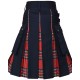 Hybrid Utility Kilts - Black Cotton & Royal Stewart Tartan Scottish Kilt