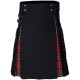 Hybrid Utility Kilts - Black Cotton & Royal Stewart Tartan Scottish Kilt