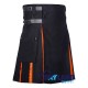 Hybrid Utility Kilts - Black Cotton & Saffron Tartan Scottish Kilt