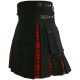 Hybrid Utility Kilts - Black Cotton & Wallace Tartan Scottish Kilt