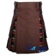 Hybrid Utility Kilts - Brown Cotton & Buchanan Tartan Kilt