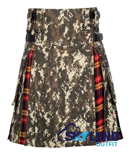 Hybrid Utility Kilts - Digital Camo & Buchanan Tartan Kilt