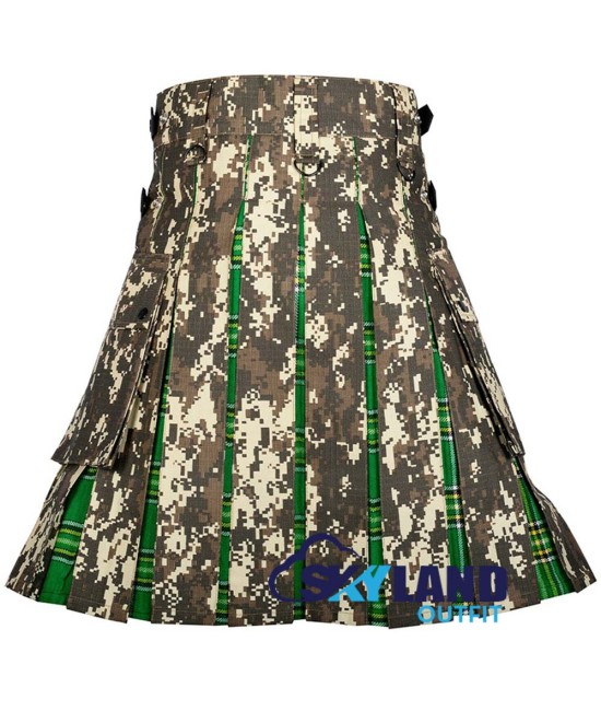 Hybrid Utility Kilts - Digital Camo & Irish Heritage Tartan Kilt