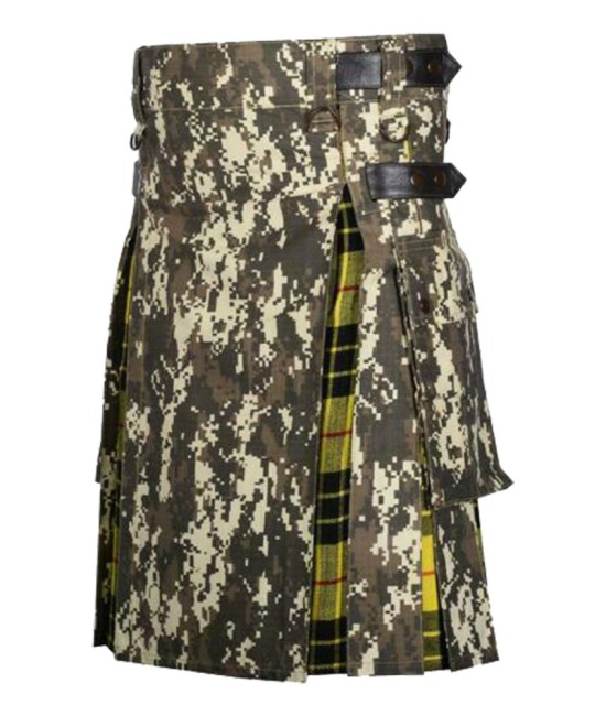 Hybrid Utility Kilts - Digital Camo & MacLeod of Lewis Tartan Kilt