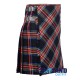 Black Stewart Tartan Kilt – 8 Yard Traditional Scottish Kilt with Bias Apron