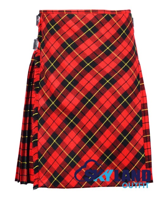 Wallace Tartan Kilt – 8 Yard Traditional Scottish Kilt with Bias Apron