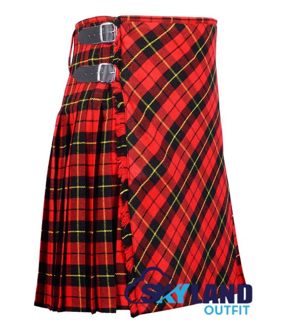 Wallace Tartan Kilt – 8 Yard Traditional Scottish Kilt with Bias Apron