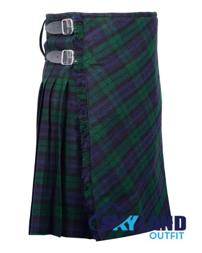 Black Watch Tartan Kilt – 8 Yard Traditional Scottish Kilt with Bias Apron Black Watch Tartan Kilt – 8 Yard Traditional Scottish Kilt with Bias Apron
