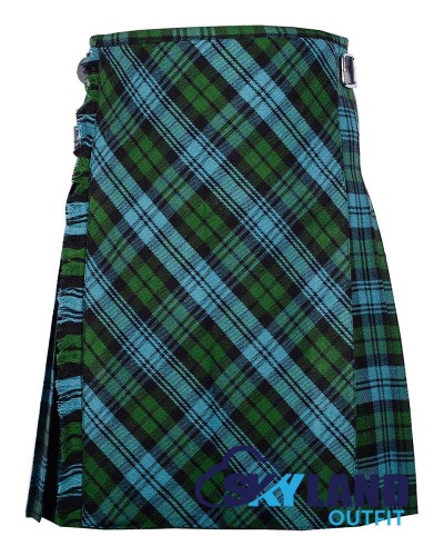 Campbell Ancient Tartan Kilt – 8 Yard Traditional Scottish Kilt with Bias Apron