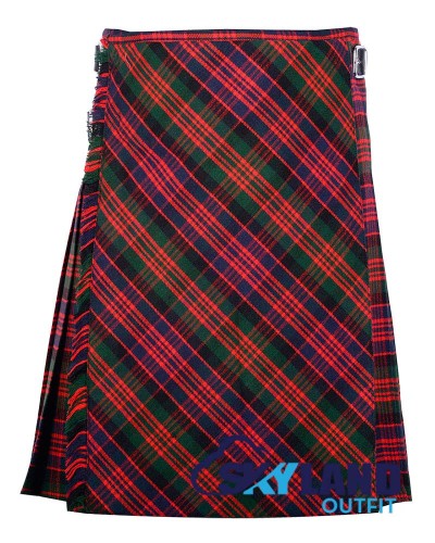 MacDonald Tartan Kilt – 8 Yard Traditional Scottish Kilt with Bias Apron