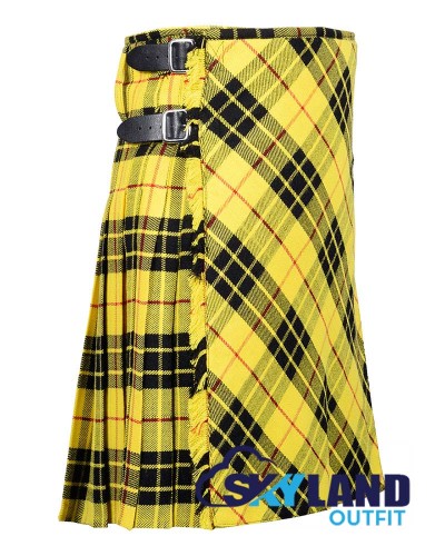 MacLeod of Lewis Tartan Kilt – 8 Yard Traditional Scottish Kilt with Bias Apron