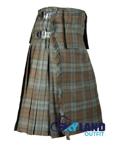Black Watch Weathered Scottish 8-yard tartan kilt with detachable pockets Black Watch Weathered Scottish 8-yard tartan kilt with detachable pockets