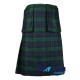  Black Watch Scottish 8-yard tartan kilt with detachable pockets