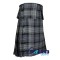 Hamilton Grey tartan Scottish 8-yard kilt with detachable pockets