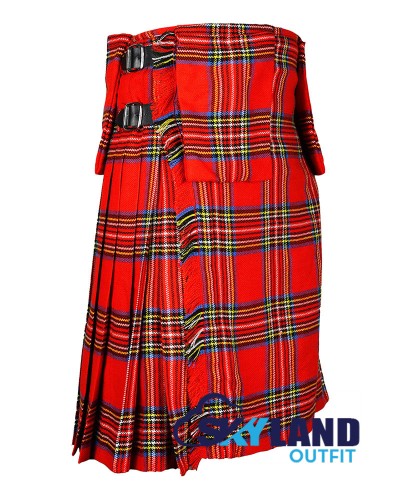 Royal Stewart 8 Yard Tartan Kilt with Detachable Pockets