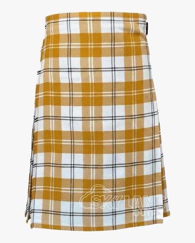 Ailsa Gold Tartan 8-Yard Kilt | Traditional Scottish Kilt for Men