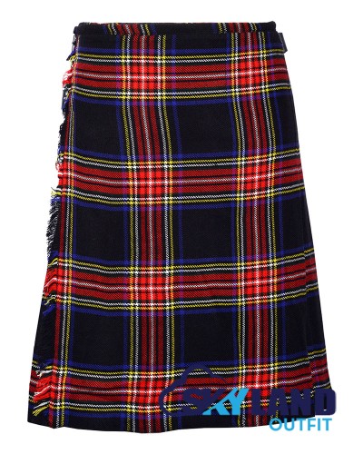 Black Stewart Tartan Scottish 8 Yard Kilt Traditional Highlander Kilts Black Stewart Tartan Scottish 8 Yard Kilt Traditional Highlander Kilts