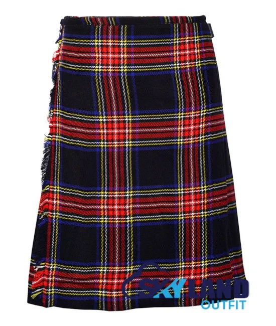 Black Stewart Tartan Scottish 8 Yard Kilt Traditional Highlander Kilts Black Stewart Tartan Scottish 8 Yard Kilt Traditional Highlander Kilts