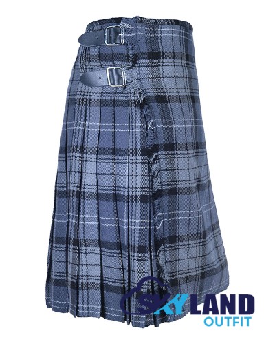 Hamilton Grey Tartan 8 Yard Kilt - Clan Hamilton Formal Wool Kilts