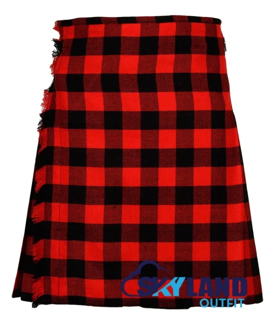 Scottish Red, Black Rob Roy Tartan 8 Yard Kilt Traditional Kilts Scottish Red, Black Rob Roy Tartan 8 Yard Kilt Traditional Kilts