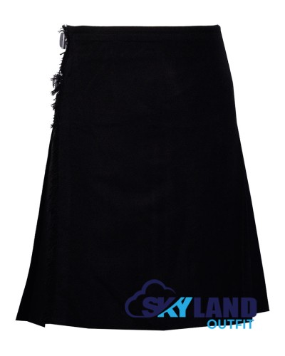 Scottish Solid Black Tartan 8 Yard Kilt Traditional Tartan Kilts Scottish Solid Black Tartan 8 Yard Kilt Traditional Tartan Kilts