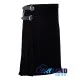 Solid Black Tartan Scottish 8 Yard Kilt Traditional Highlander Kilts Solid Black Tartan Scottish 8 Yard Kilt Traditional Highlander Kilts