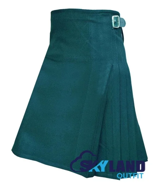 Scottish Solid Green Tartan 8 Yard Kilt Traditional Tartan Kilts Scottish Solid Green Tartan 8 Yard Kilt Traditional Tartan Kilts