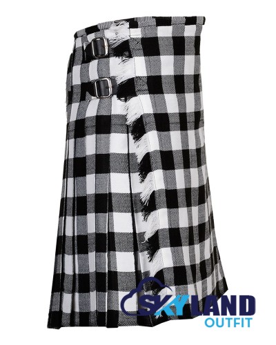 White, Black Rob Roy Tartan Scottish 8 Yard Kilt Traditional Highlander Kilts White, Black Rob Roy Tartan Scottish 8 Yard Kilt Traditional Highlander Kilts
