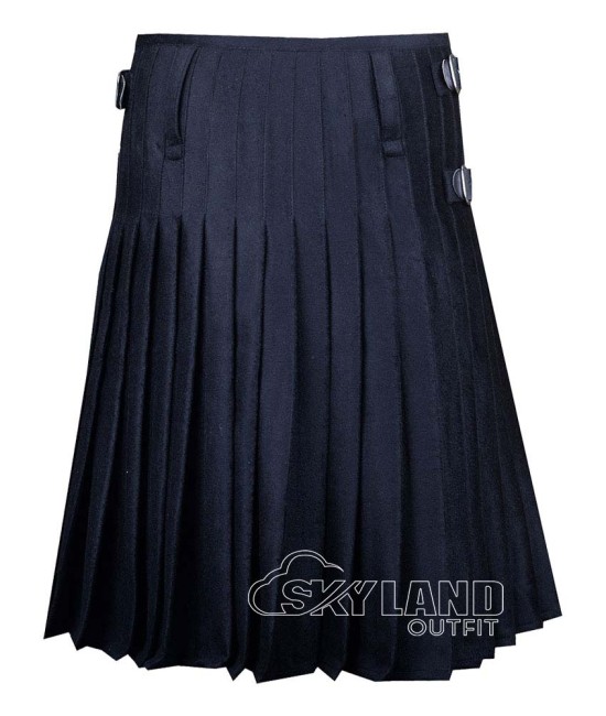 Black Wool Blazer Kilt - Men's Premium 8 Yard Kilts