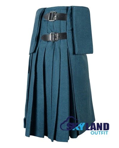 Smoking Blue Wool Kilt | 8-Yard Scottish Kilt with 3 Detachable Pockets Smoking Blue Wool Kilt | 8-Yard Scottish Kilt with 3 Detachable Pockets