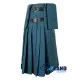 Smooking Blue Wool Scottish 8-Yard Kilt with 3 Detachable Pockets Smooking Blue Wool Scottish 8-Yard Kilt with 3 Detachable Pockets
